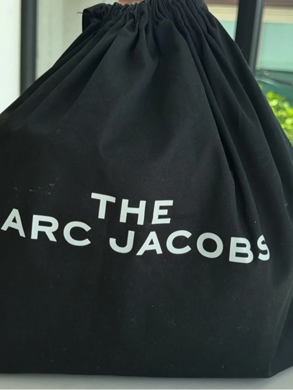 Marc Jacobs Black Drawstring Tote with White Logo